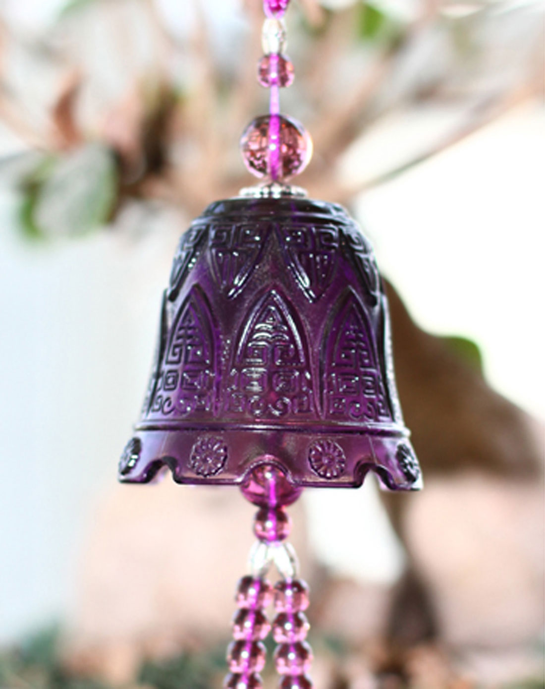 古法琉璃铃铛汽车挂饰(紫色)