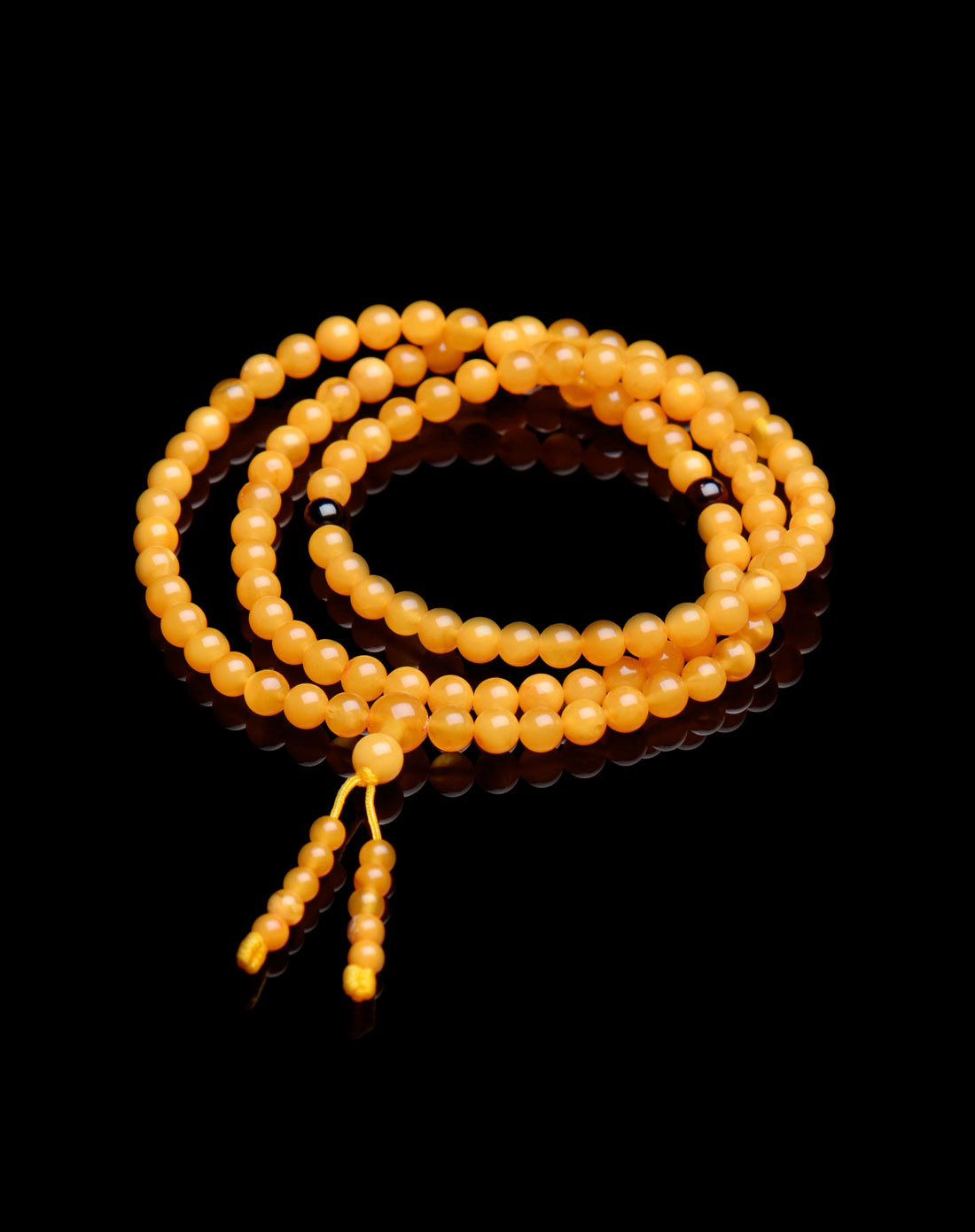 天然波罗的海琥珀老蜜蜡108佛珠手链6mm