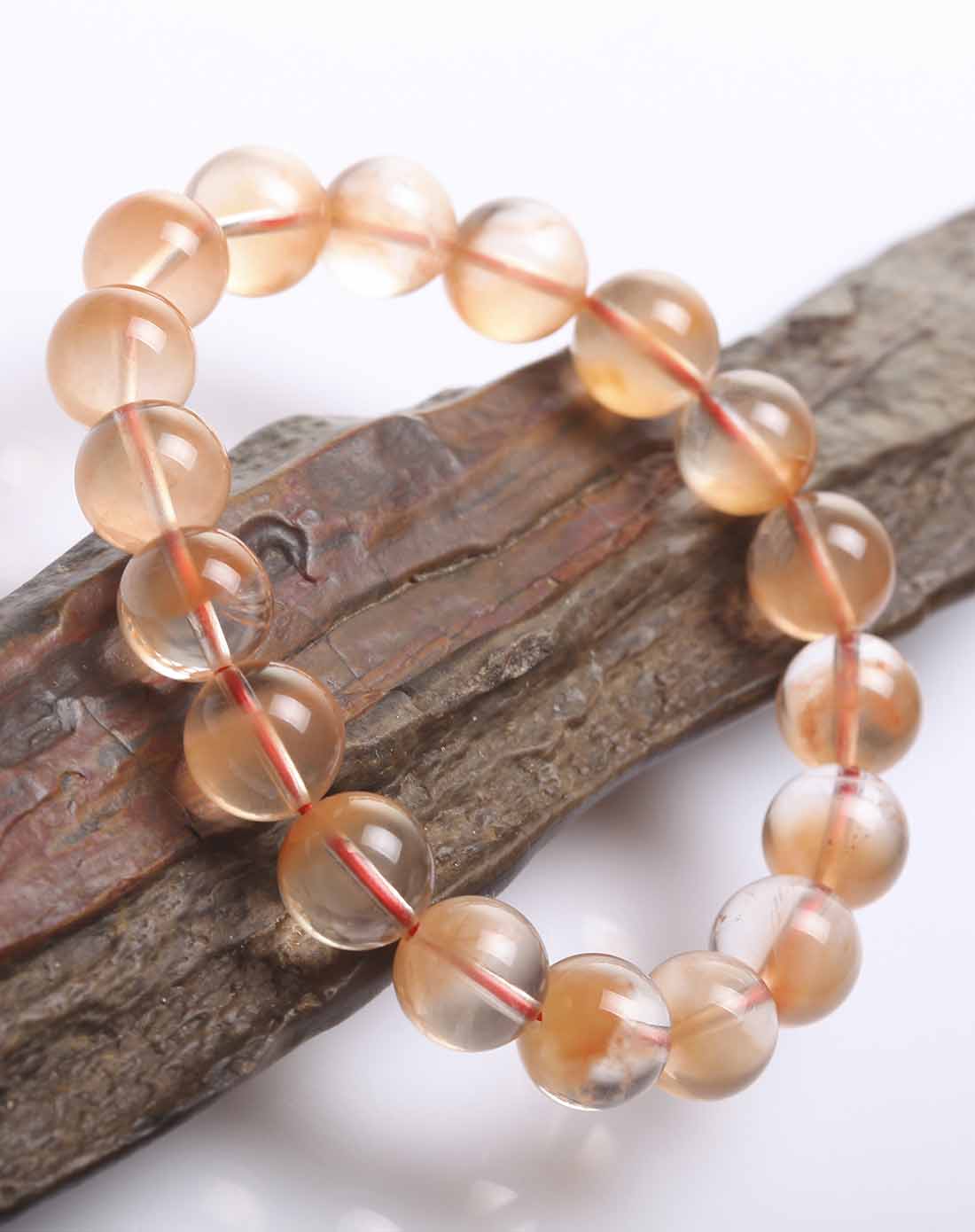 天然水晶红兔毛手串(附证书)