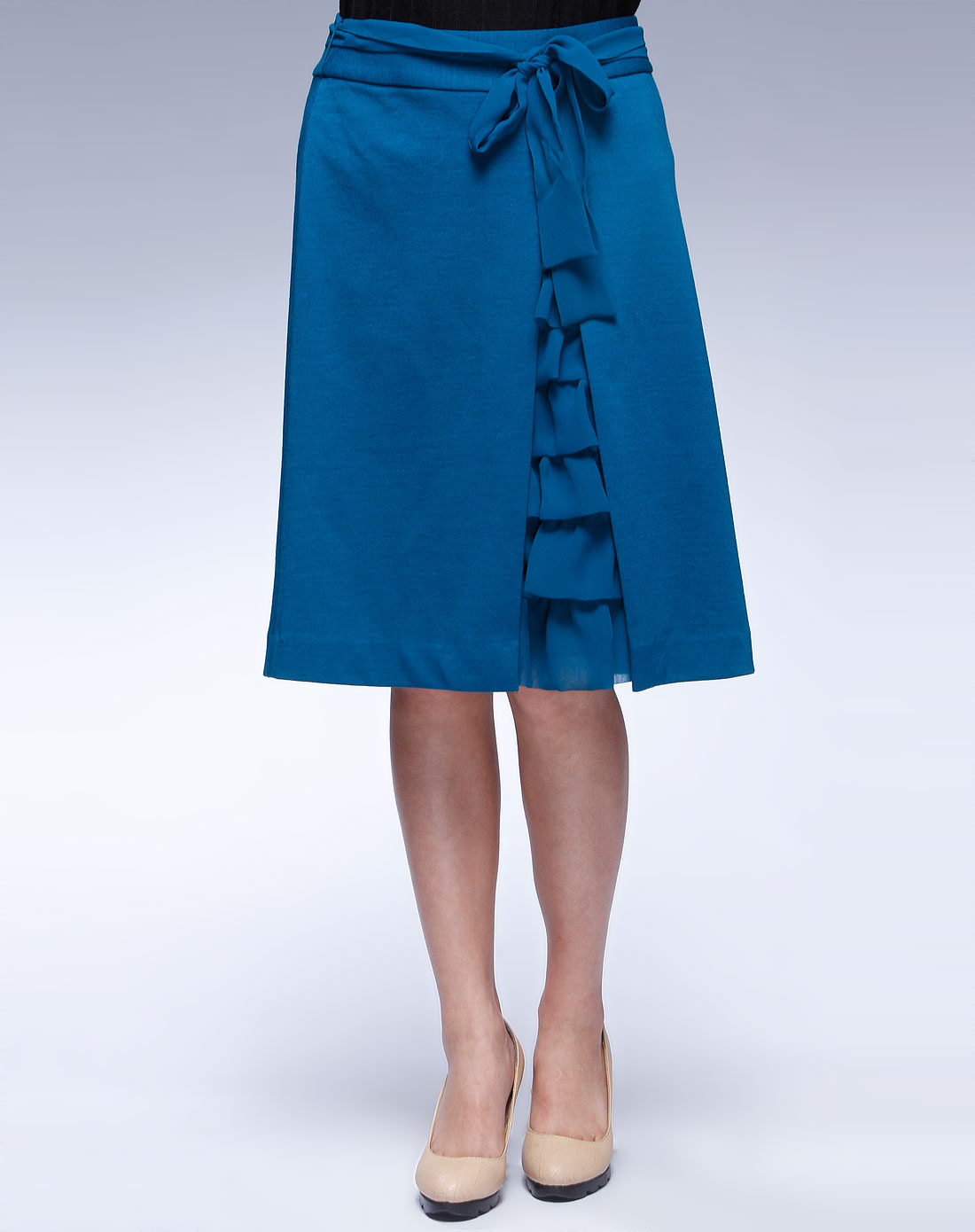 蓝绿色色时尚中裙