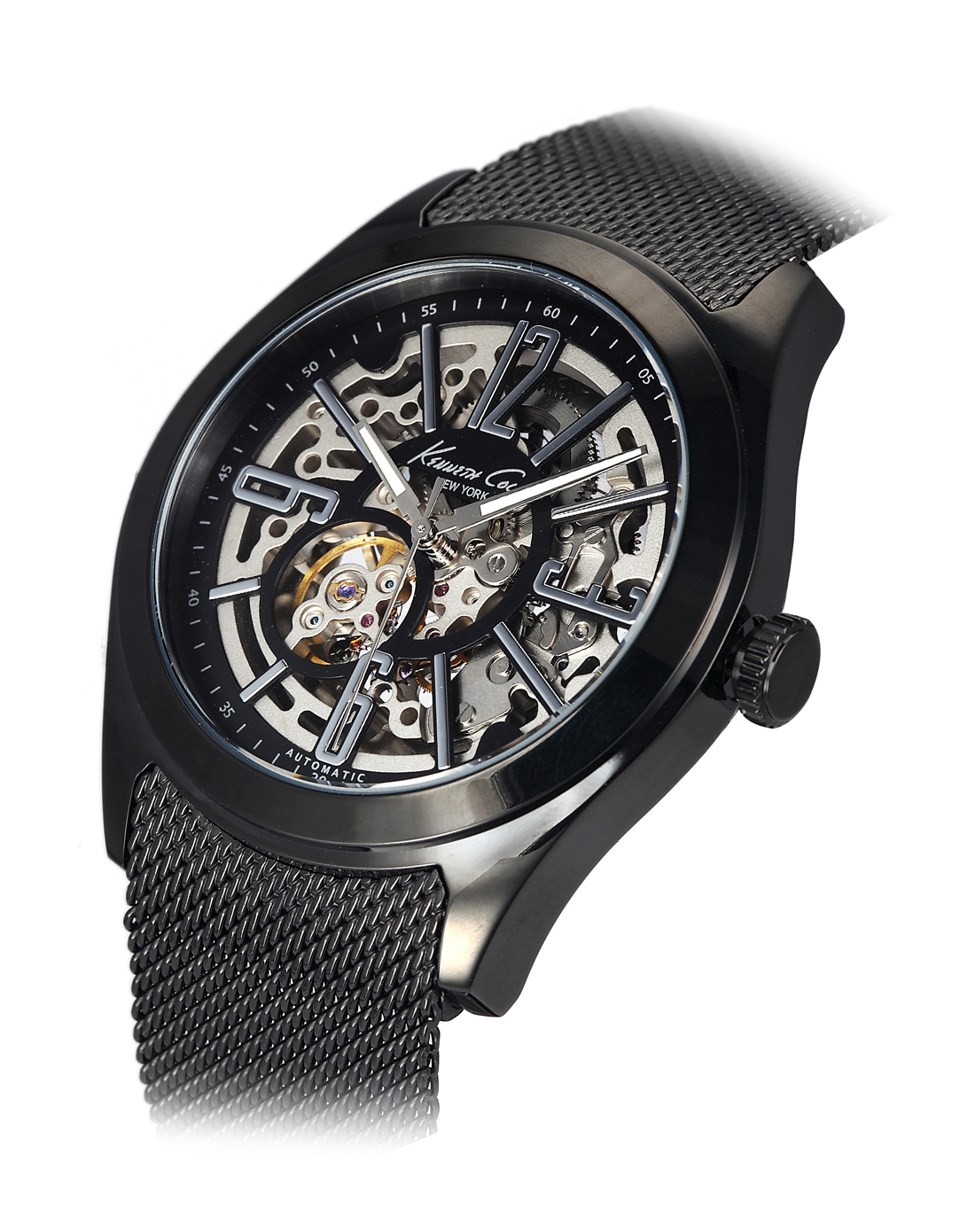 kc 男款霸气机械镂空商务手表