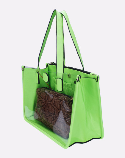 女款浅绿色包中包果冻系列托特单肩包