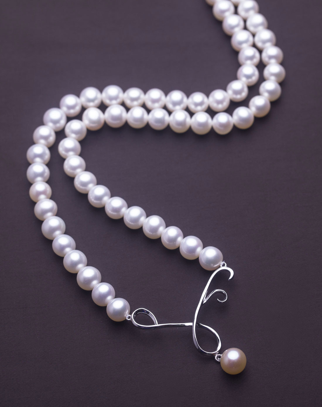 s925银7-8mm近圆aaa级天然珍珠链牌-时尚婉约(附国检证书)
