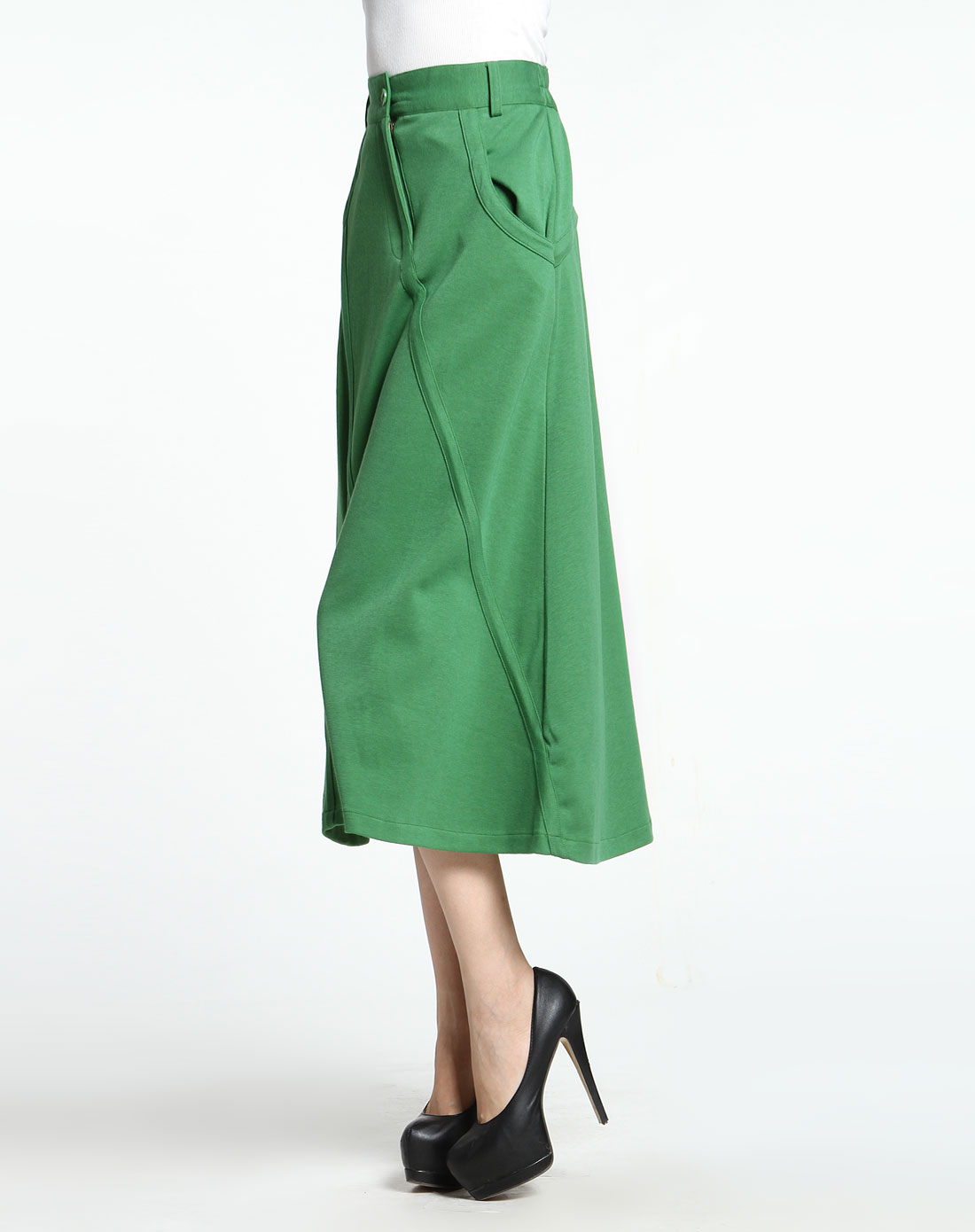 绿色时尚欧美风长裙