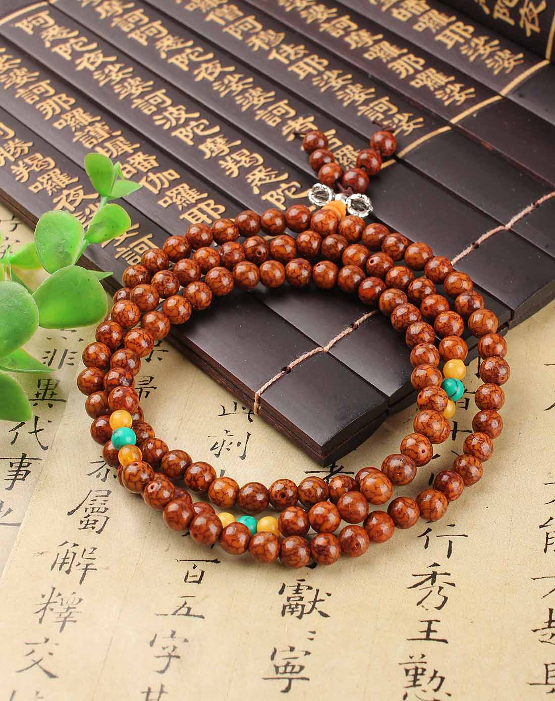 天然小银线菩提108颗佛珠手链