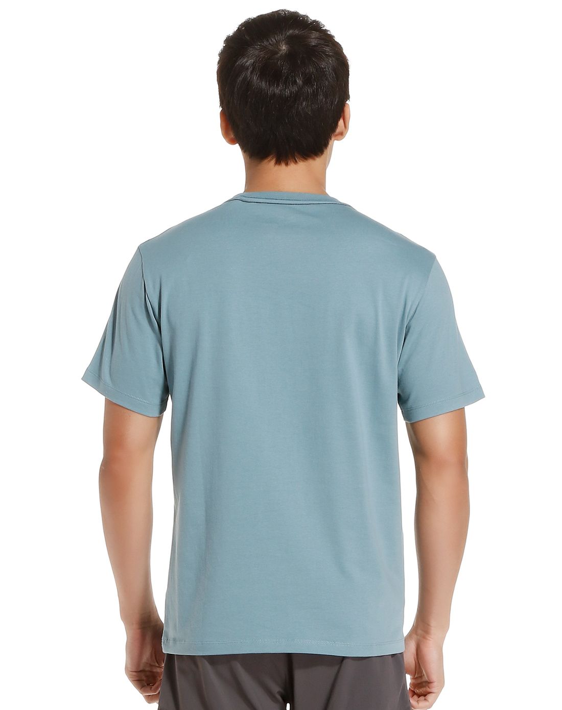 棉质排汗 男款灰蓝色短袖t恤