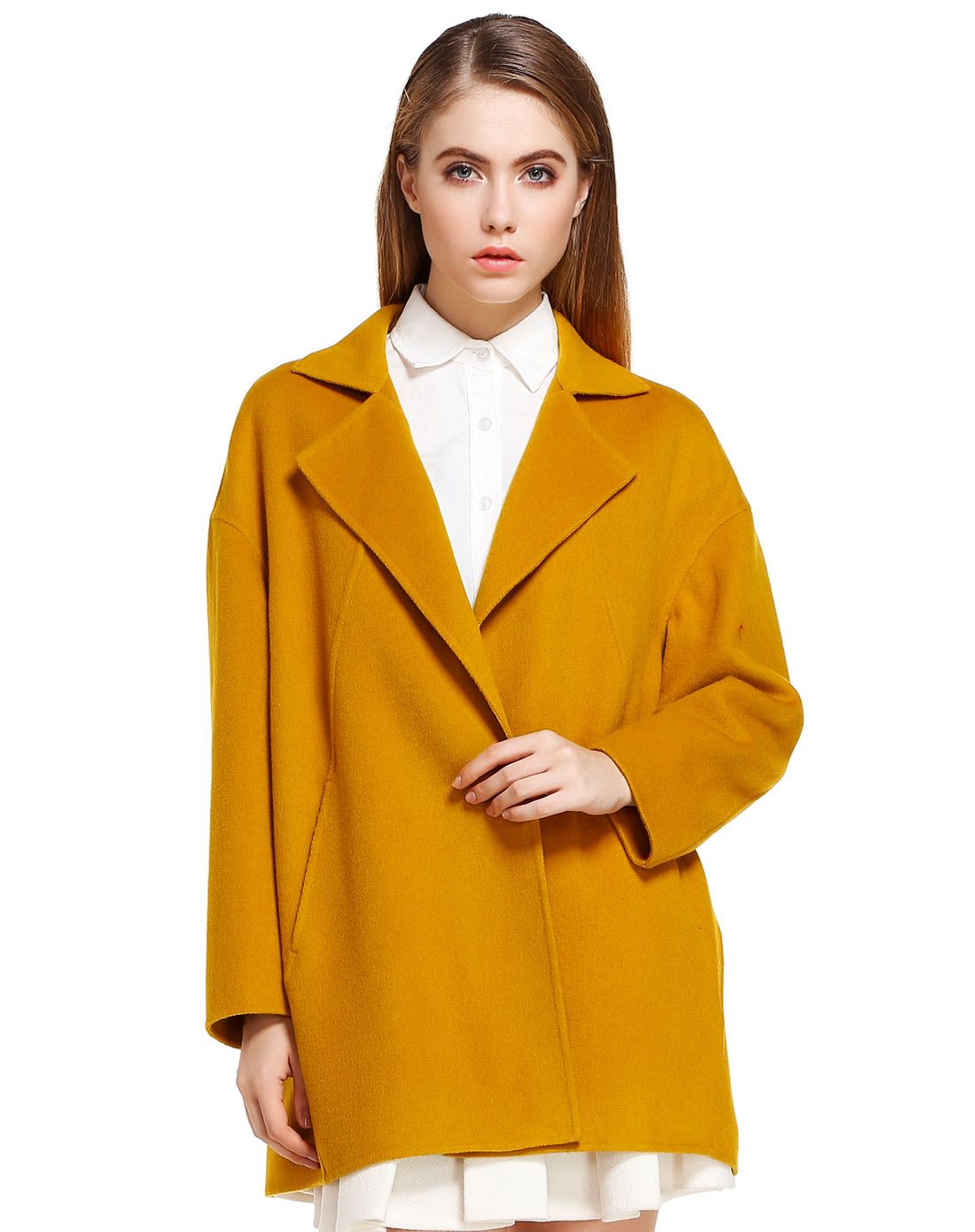 驼黄色时尚魅力大衣