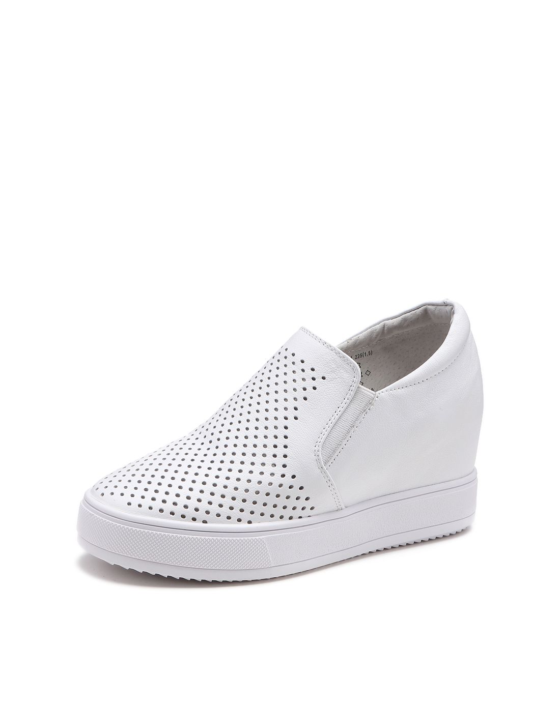 白色时尚透气内增高鞋