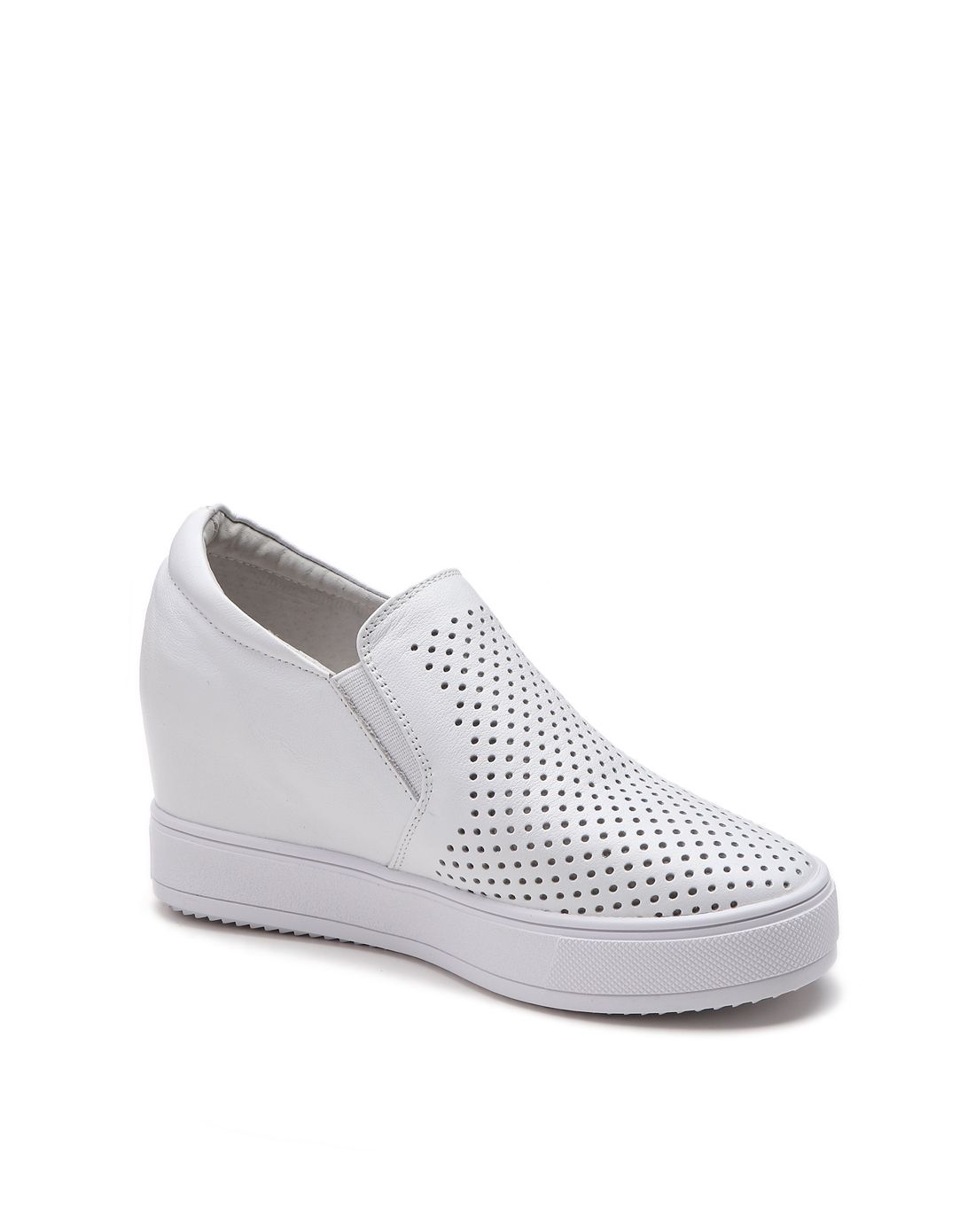 白色时尚透气内增高鞋