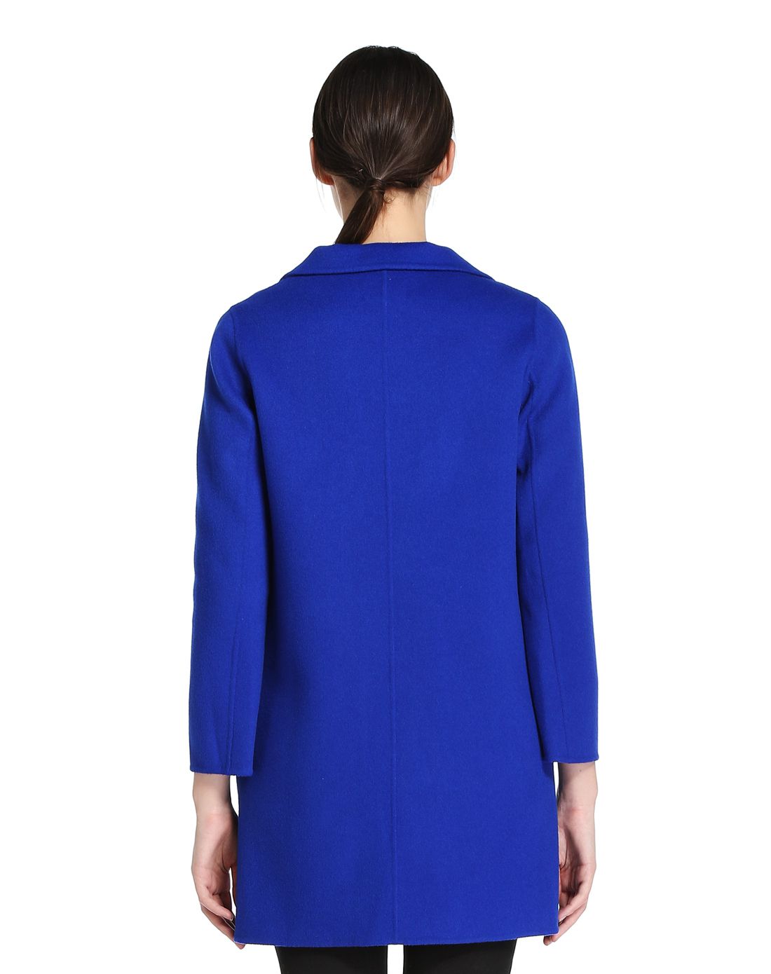 宝蓝色简洁休闲长款长袖大衣