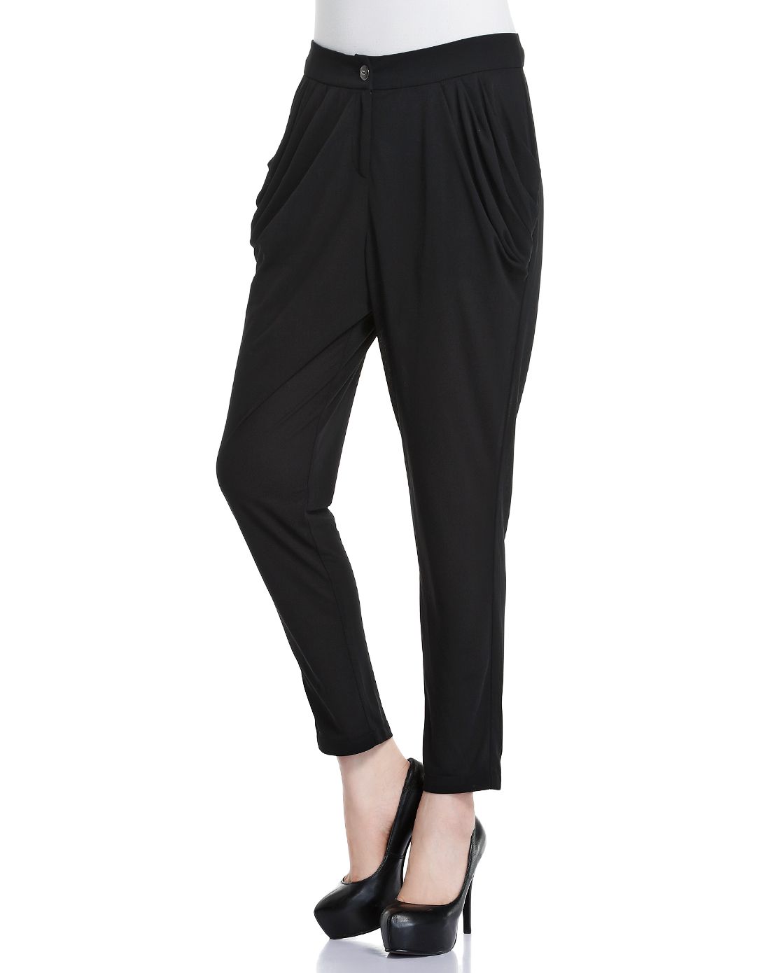 歌蒂诗guetes黑色舒适修身休闲裤2e1010132b0601_唯品会