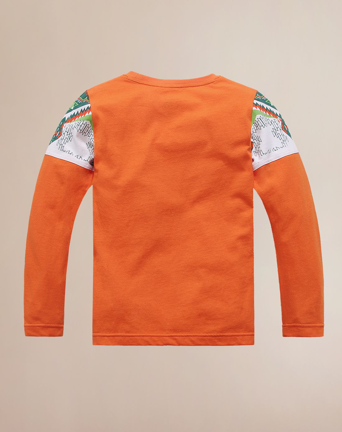 男童金橙色休闲圆领t恤