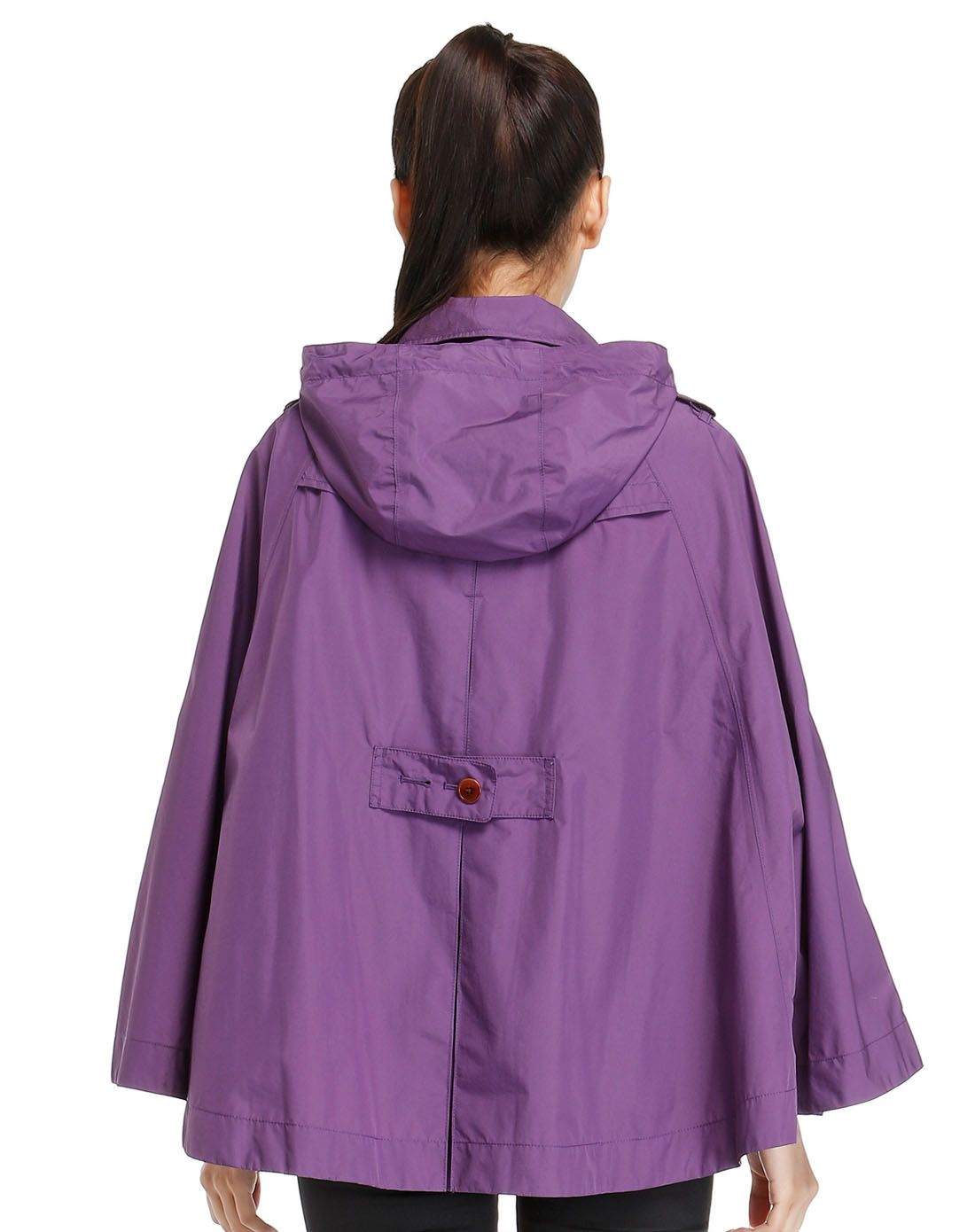 防风轻便 女款紫色连帽斗篷