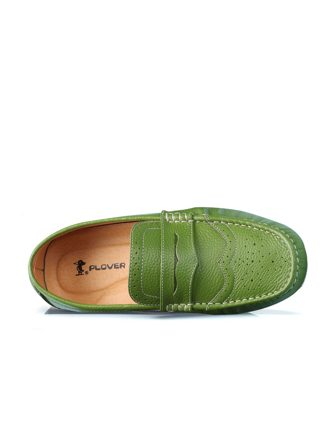2016夏季套脚绿色休闲皮鞋
