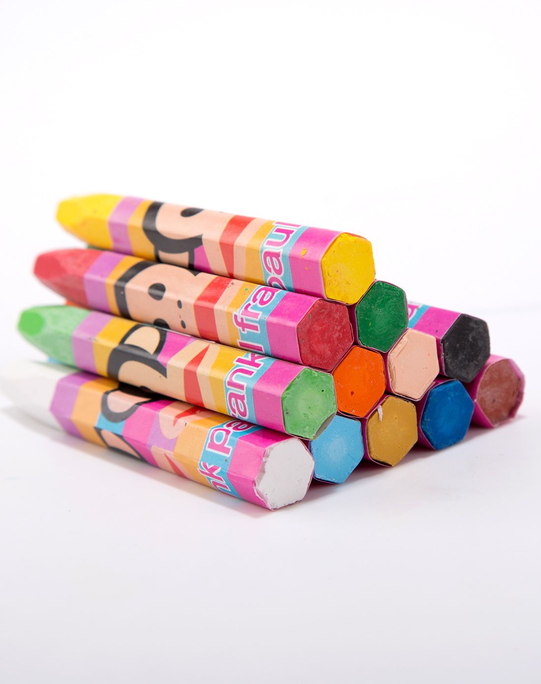 【两件起售】大嘴猴儿童卡通24色油画棒绘画笔-粉色