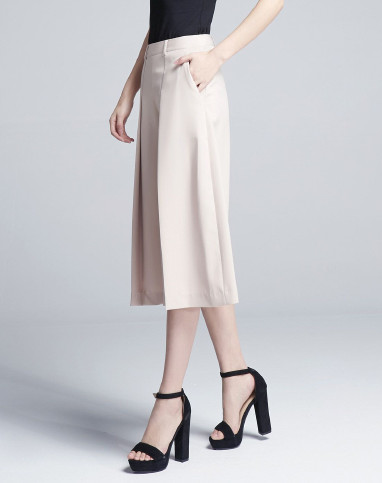 索菲丝尔裤子专场藕色百搭简洁修身阔腿裤xk62226jj_唯品会