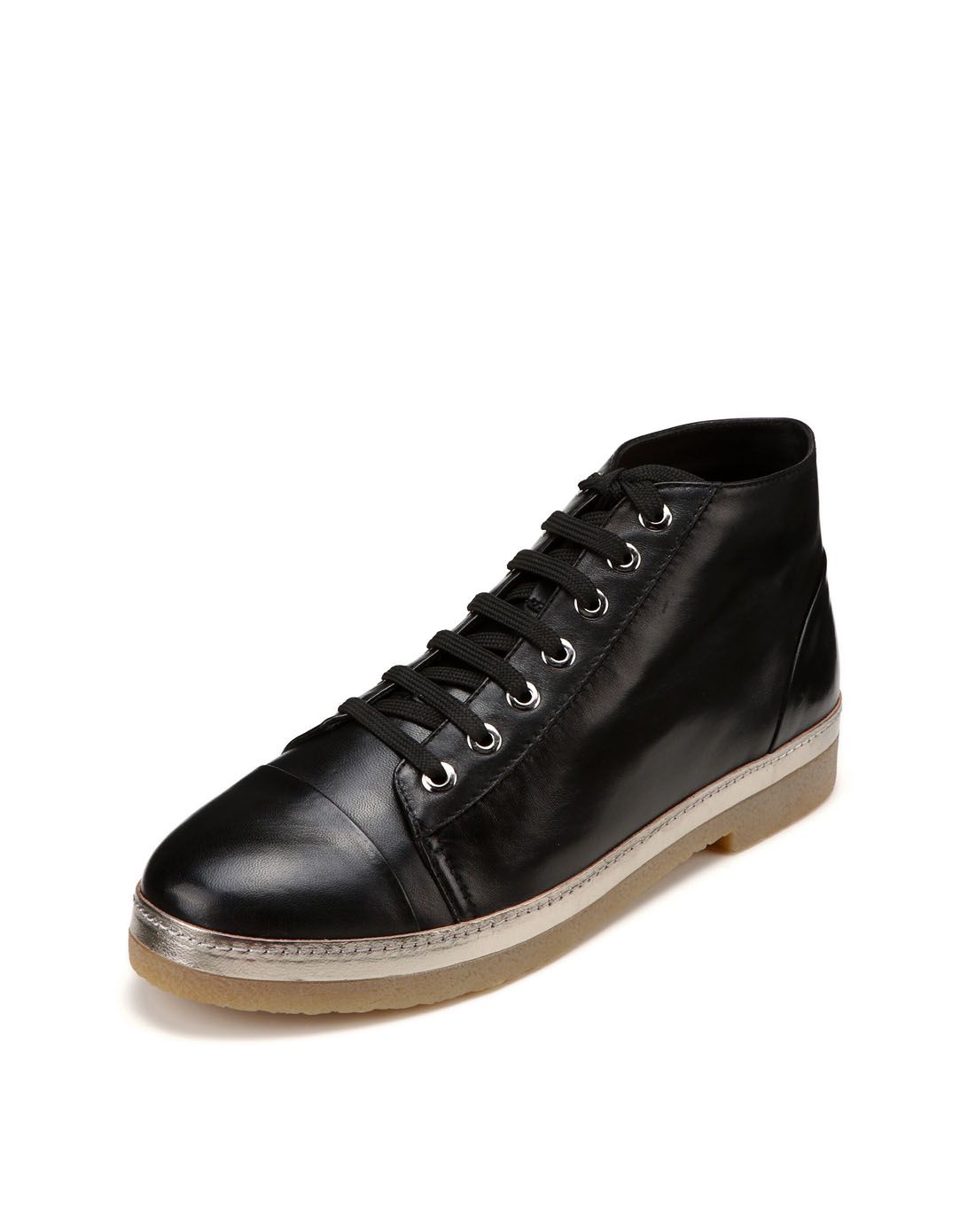 哥弟girdear黑色气质时尚高帮休闲鞋