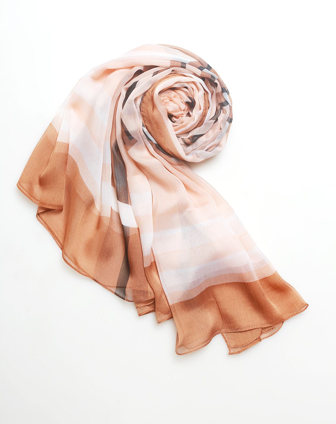 紫宝 顺迂加宽几何线条时尚丝巾