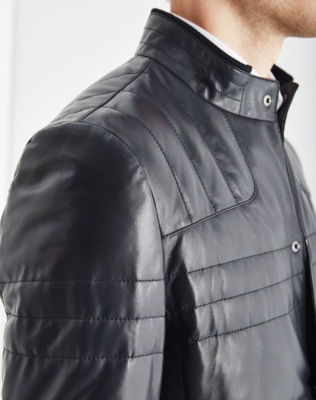 阿格纳dutti original男装皮衣外套专场蓝灰色简洁时尚保暖长袖羽绒