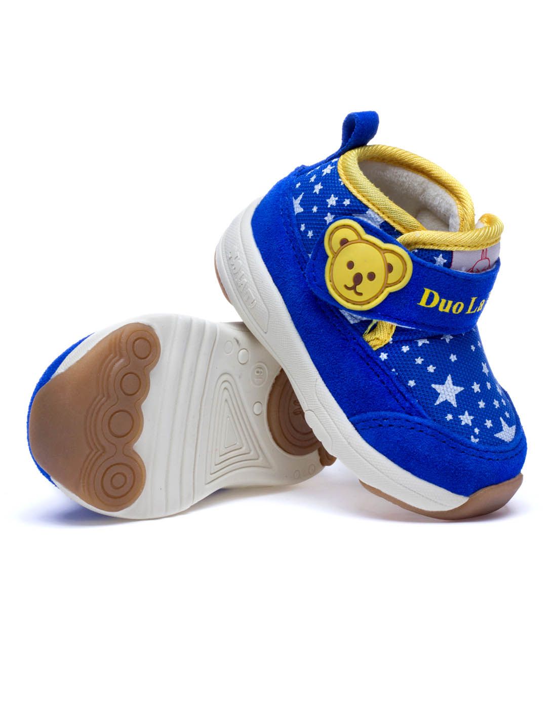 男童宝蓝高帮棉学步机能鞋