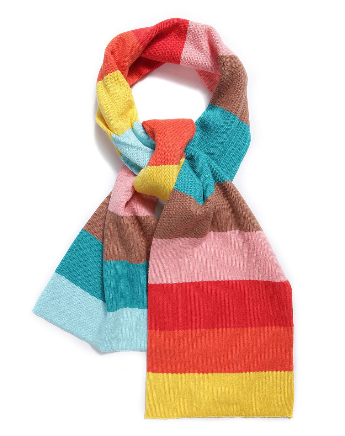 女童彩虹色靓丽多彩条纹围巾