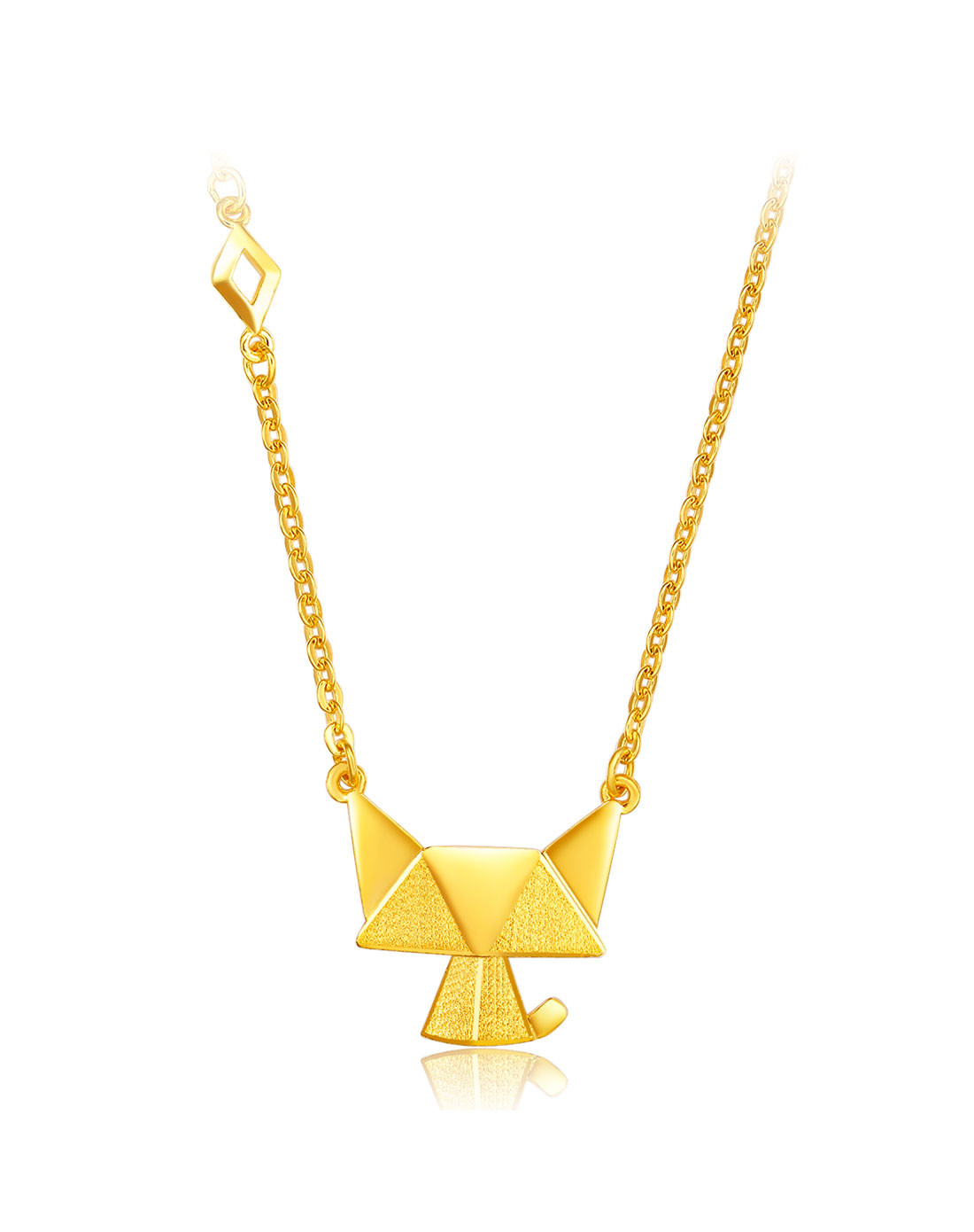 金至尊3dgold金色七月珠宝专场金至尊 足金几何图案-猫咪套链(计价)约