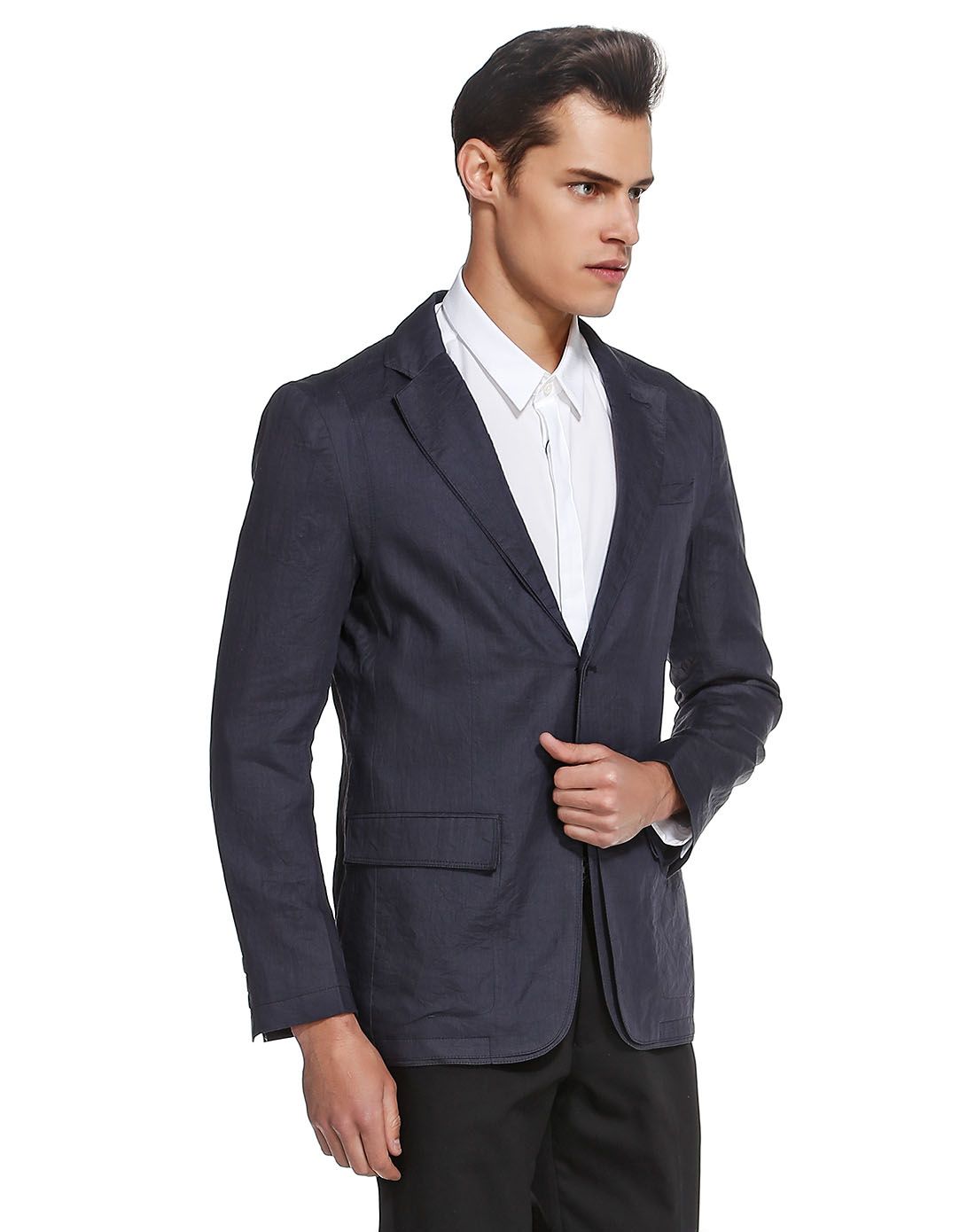 深蓝灰色休闲百搭长袖西服