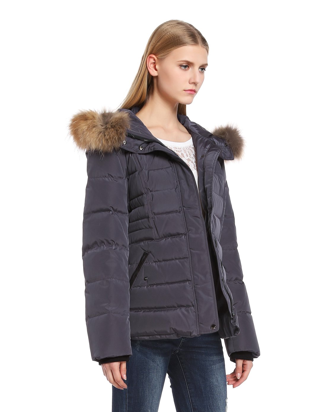 休闲韩版连帽长袖羽绒服