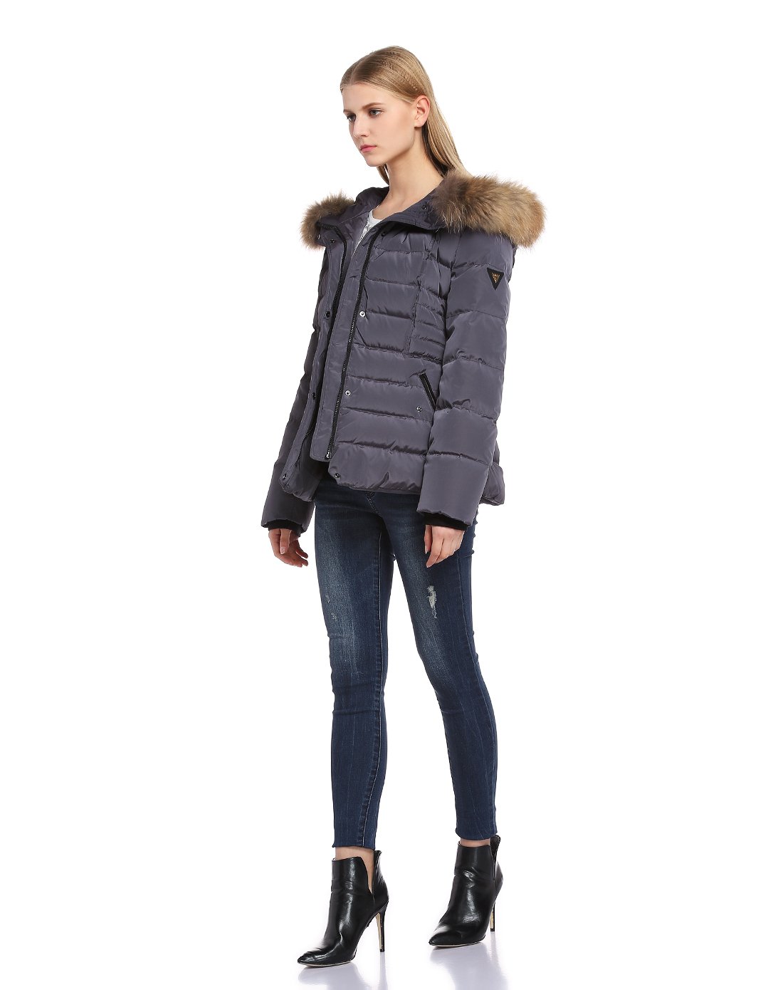 休闲韩版连帽长袖羽绒服