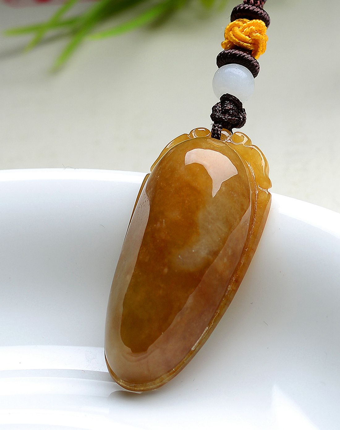 天然a货冰糯种黄翡饱满多子多福翡翠吊坠