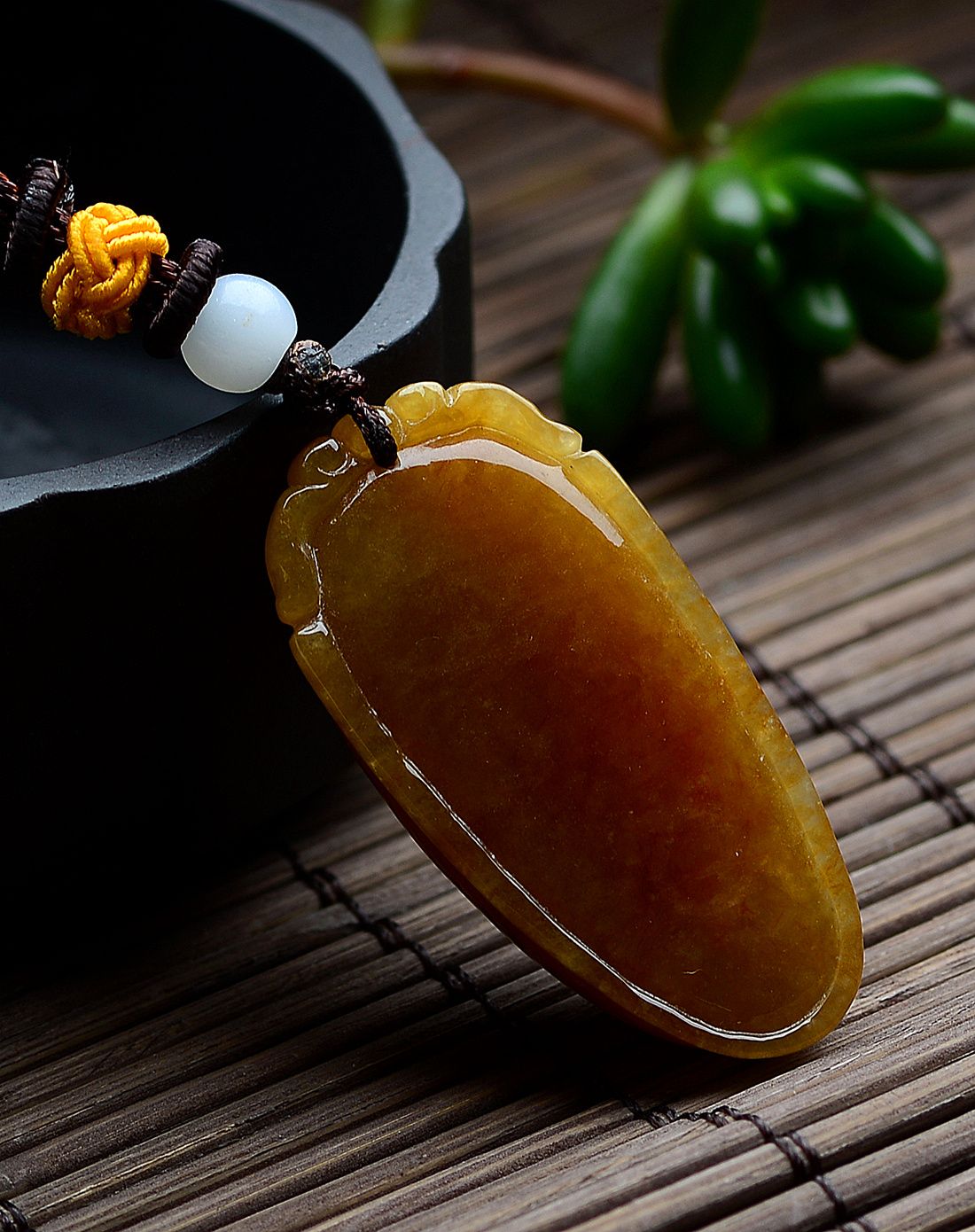 天然a货冰糯种黄翡饱满多子多福翡翠吊坠