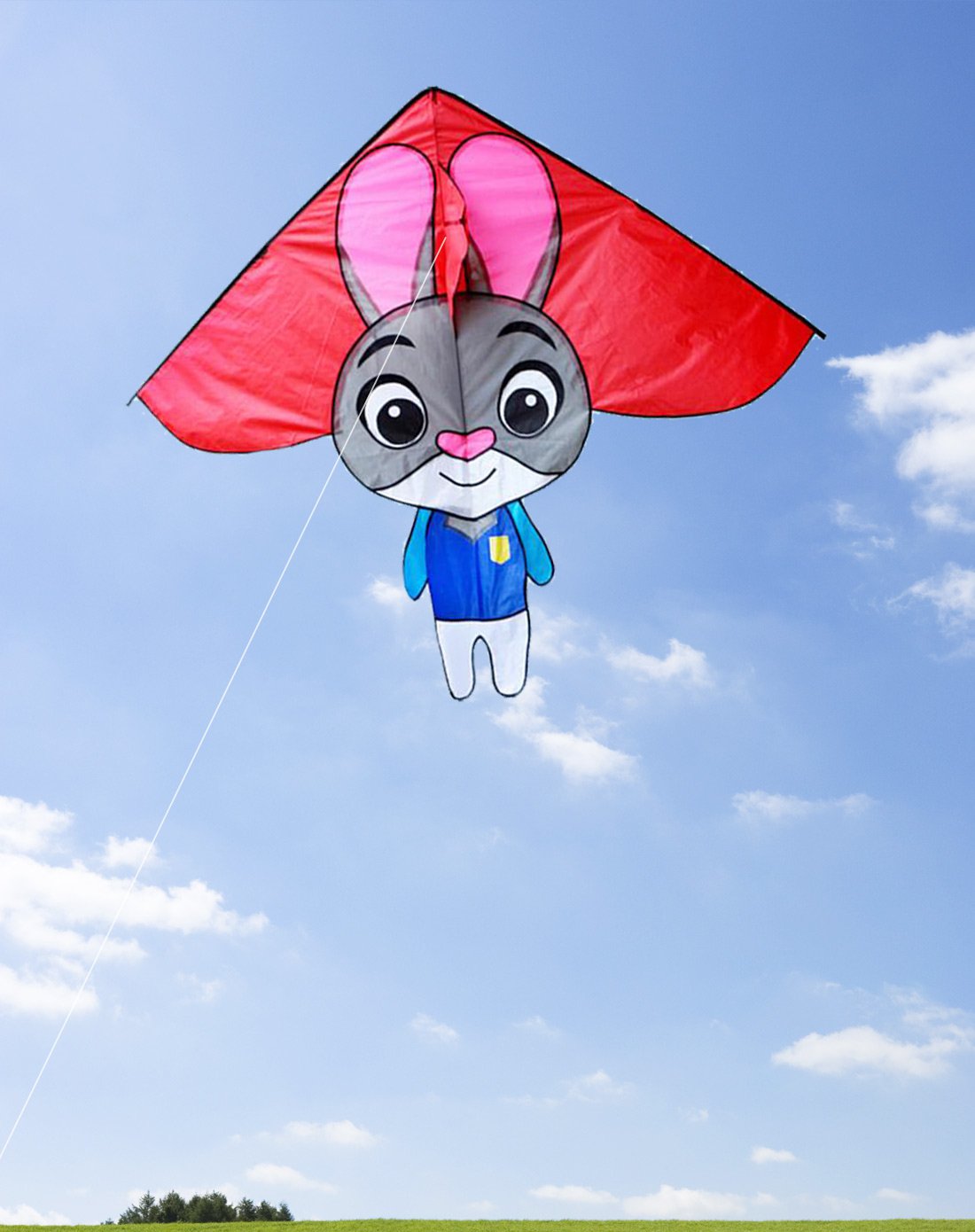 卡通萌兔风筝送18cm轮盘 200米拉力线