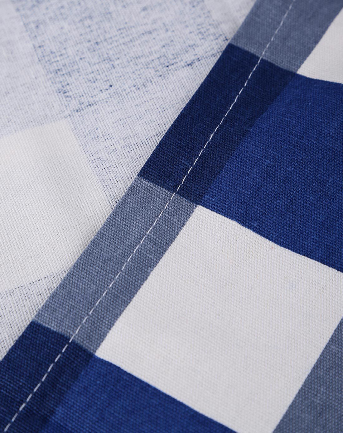 雅格蓝调大方格桌布140*90cm