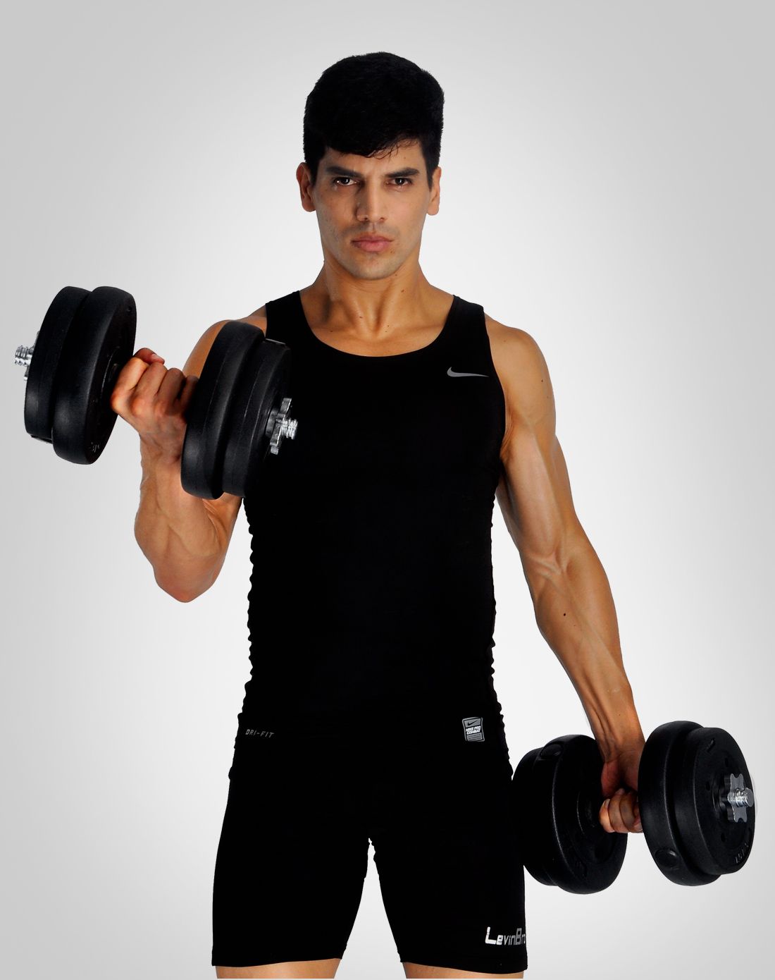 男款黑色包胶哑铃 健身练臂力