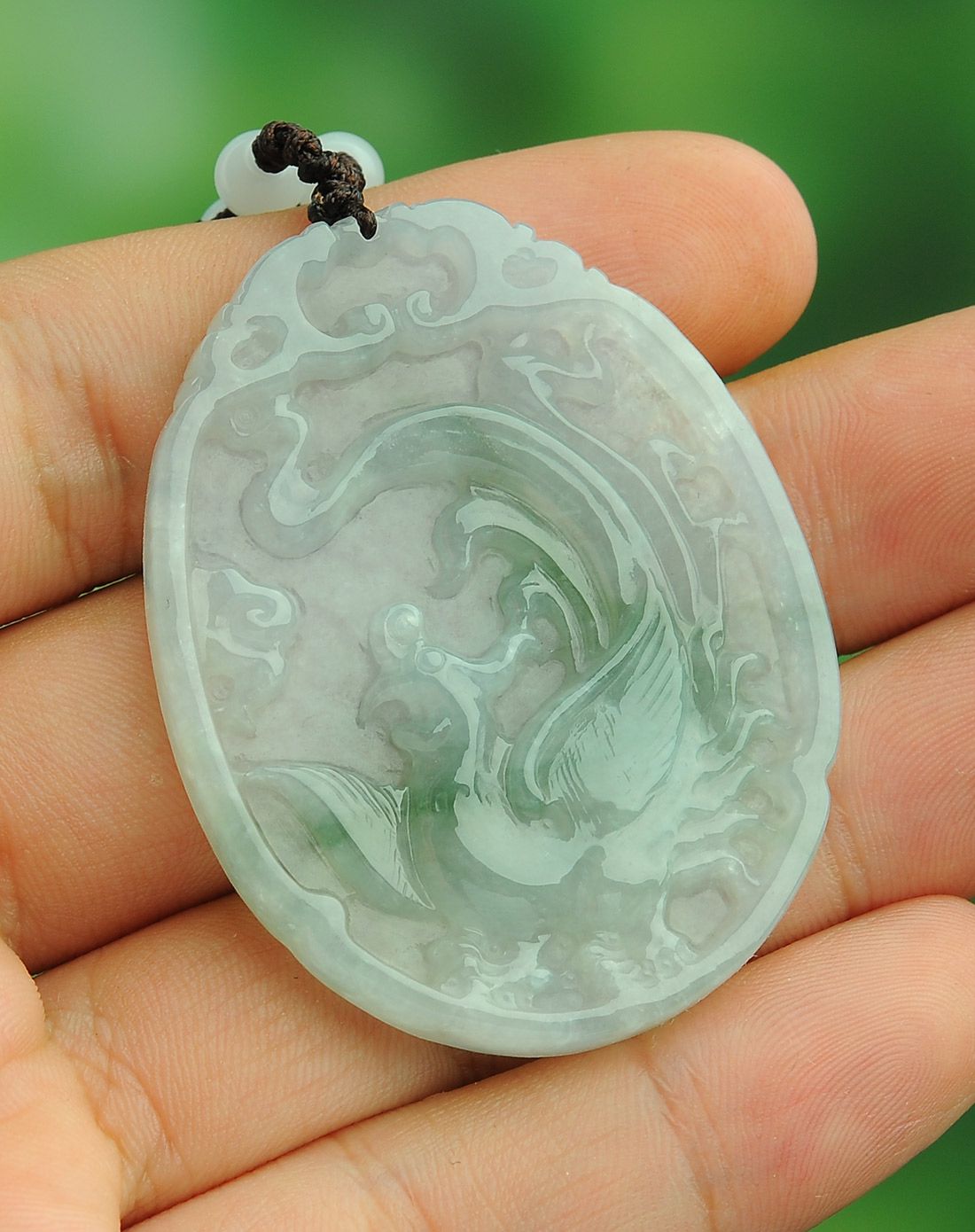 冰糯通透翡翠凤牌 玉吊坠(附证书)