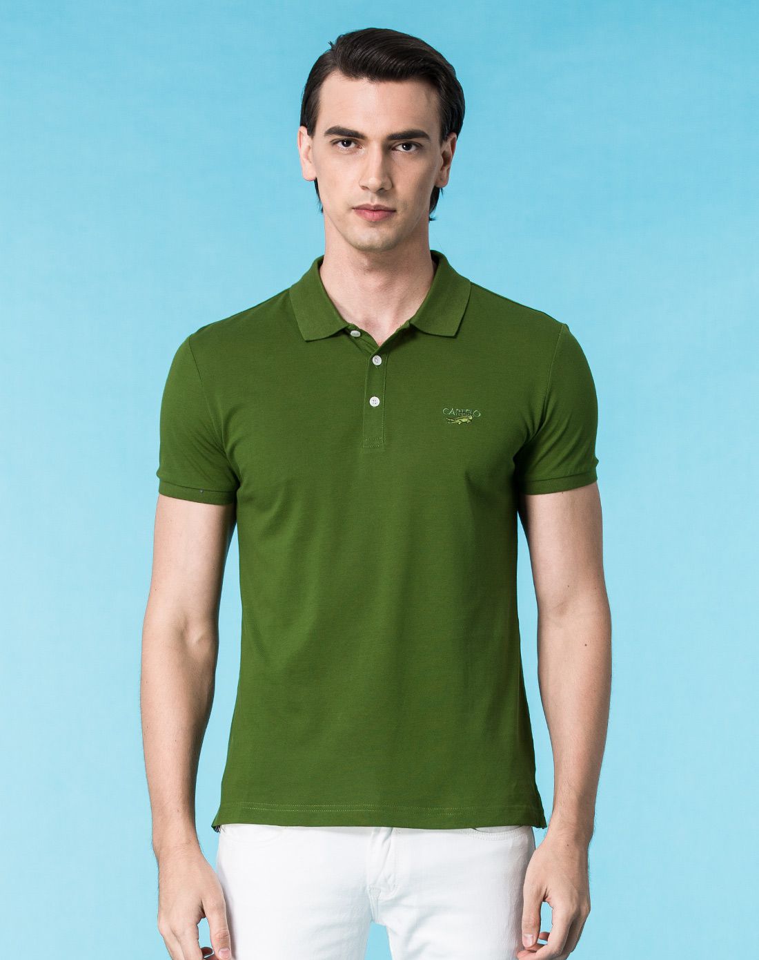 吸湿透气户外男士短袖polo衫绿色