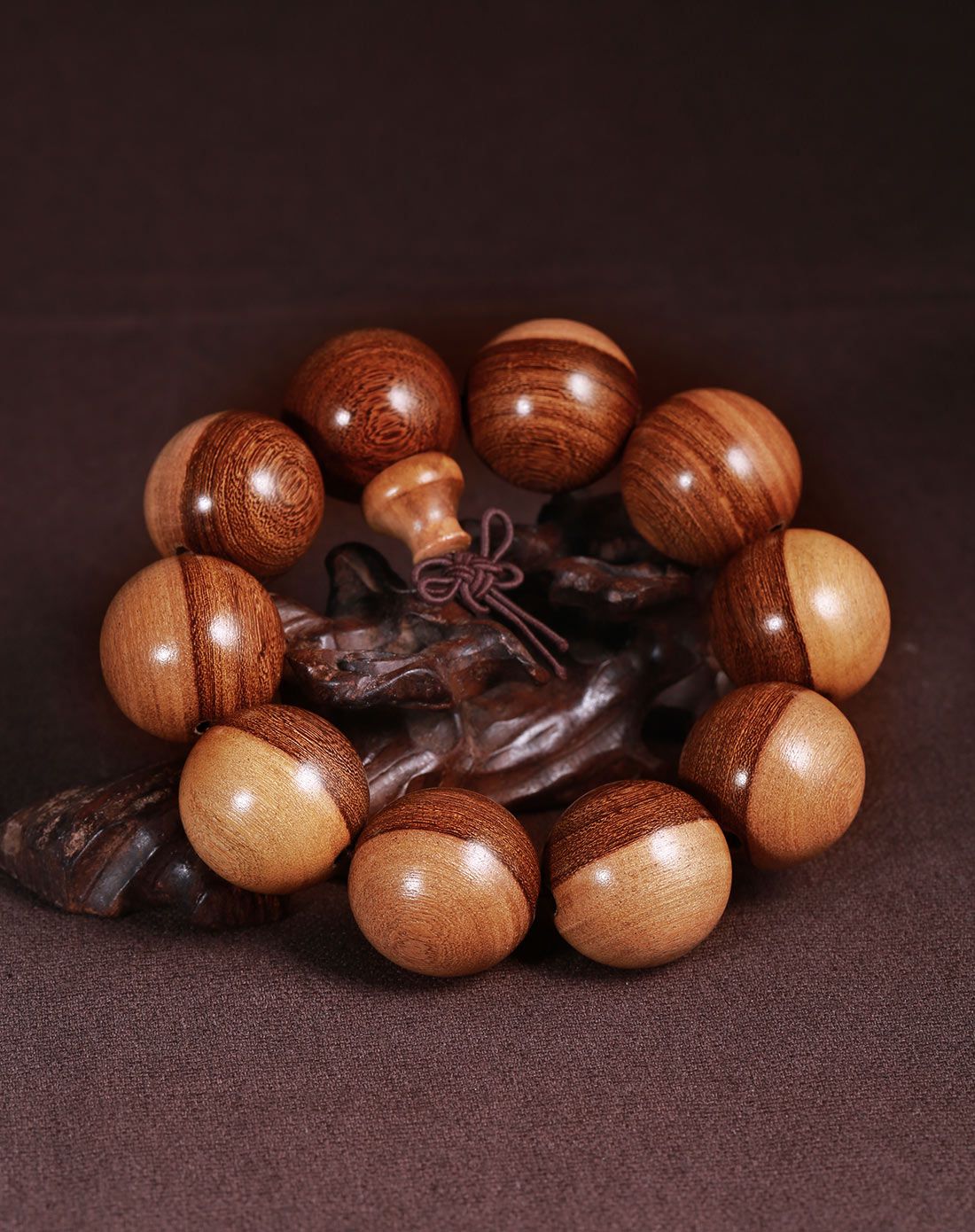 bnlf 金丝檀阴阳木手串25mm10颗