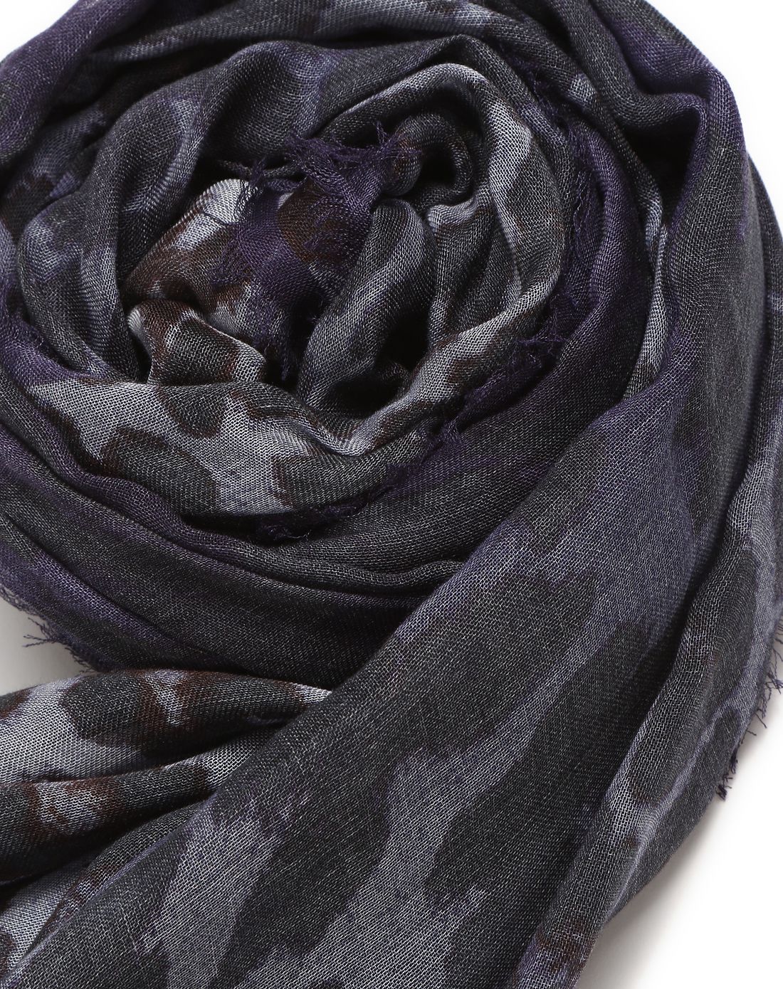 furla女款蓝黑色异域风情印花时尚百搭围巾