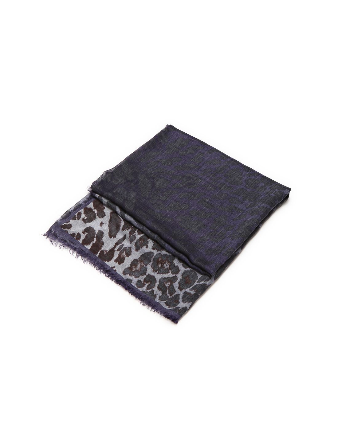 furla女款蓝黑色异域风情印花时尚百搭围巾