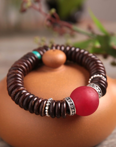 白玛曲珍 藏式原色椰壳手串