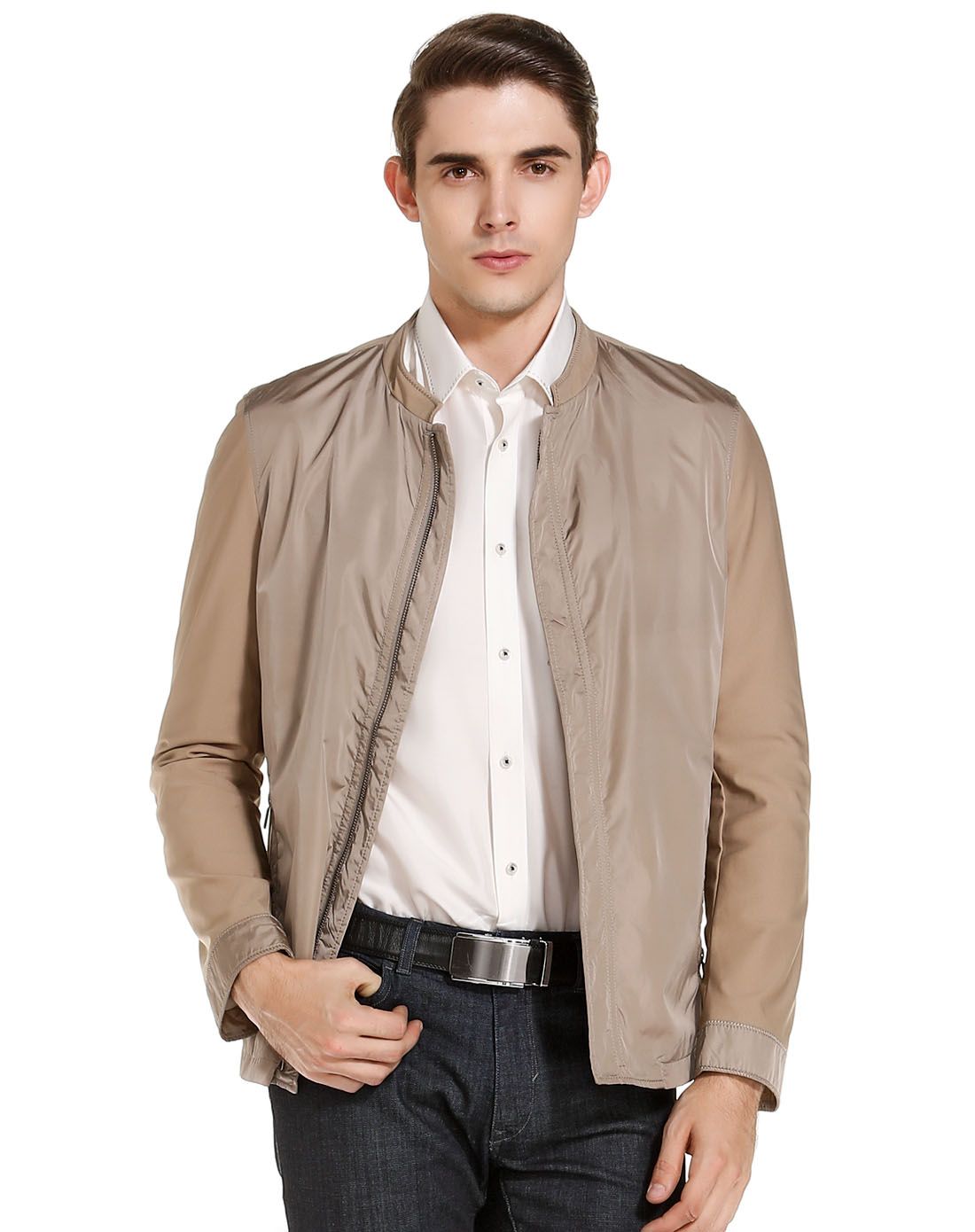 依文&诺丁山男装诺丁山咖啡色商务时尚长袖夹克ng53031062_唯品会