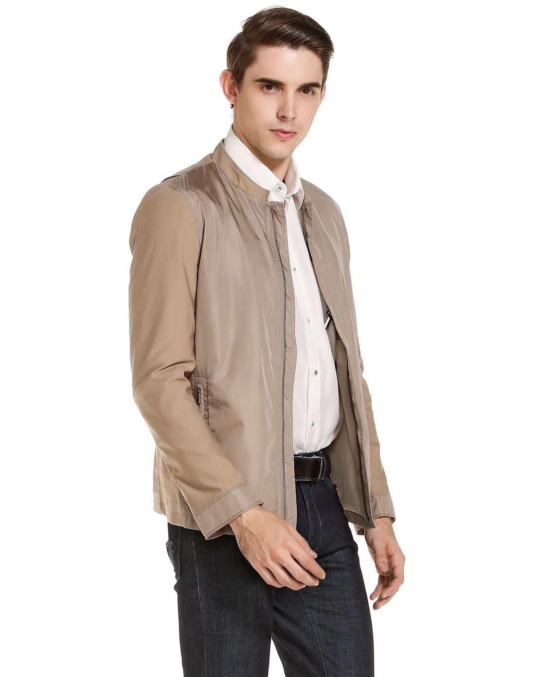 依文&诺丁山男装诺丁山咖啡色商务时尚长袖夹克ng53031062_唯品会