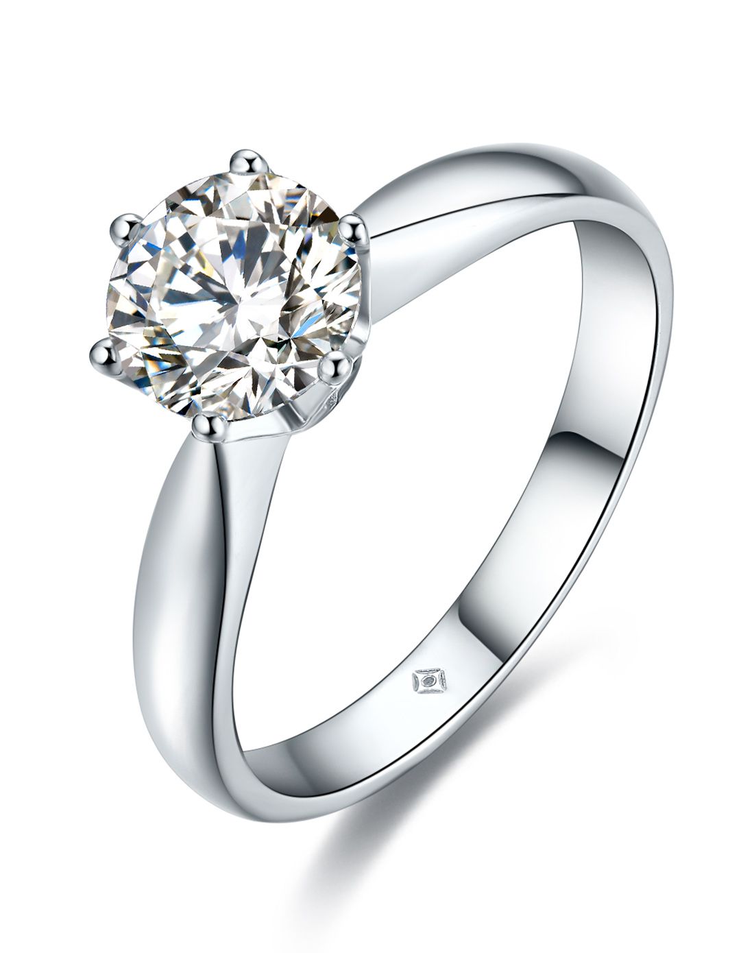 千禧之星 专柜同款-1克拉经典6爪皇冠钻戒