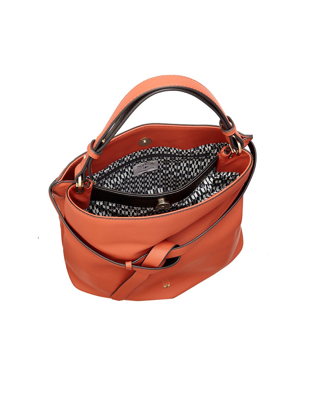 corina赤褐色手提斜跨水桶包