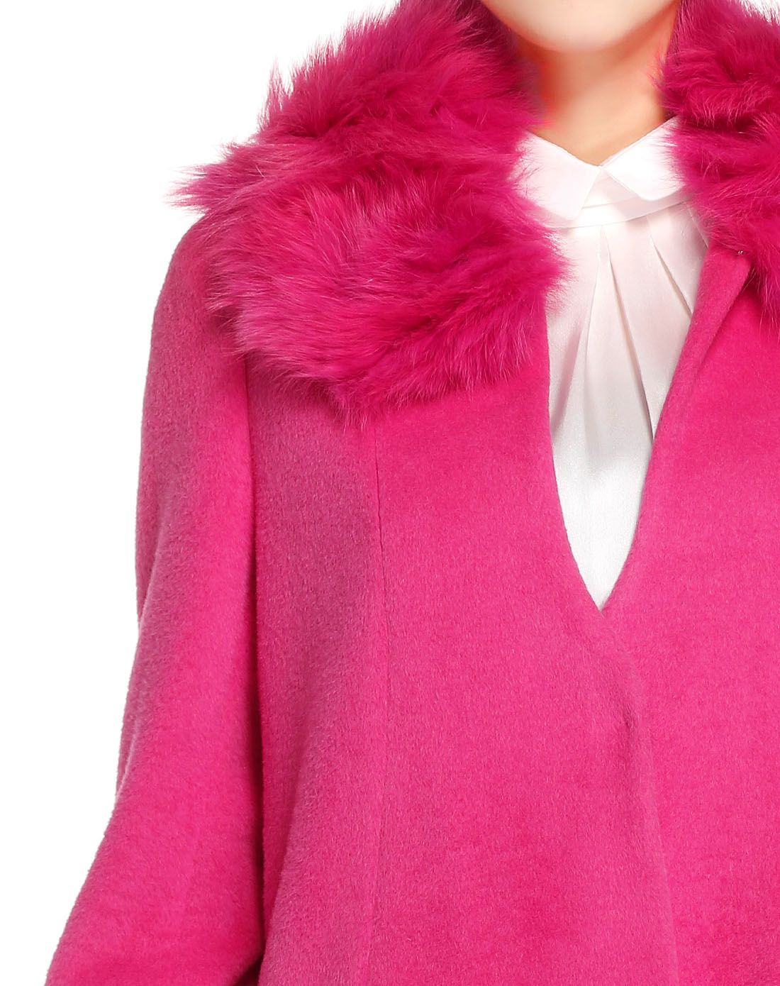 桃红色优雅气质外套