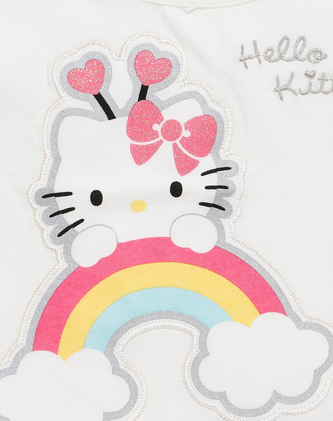 hello kitty&cutebi wear童装女童白色短袖上衣1520111040_唯品会