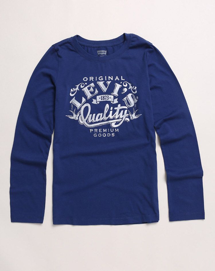 李维斯levis男女童levis 女童藏青色长袖t恤4363781ba5_唯品会