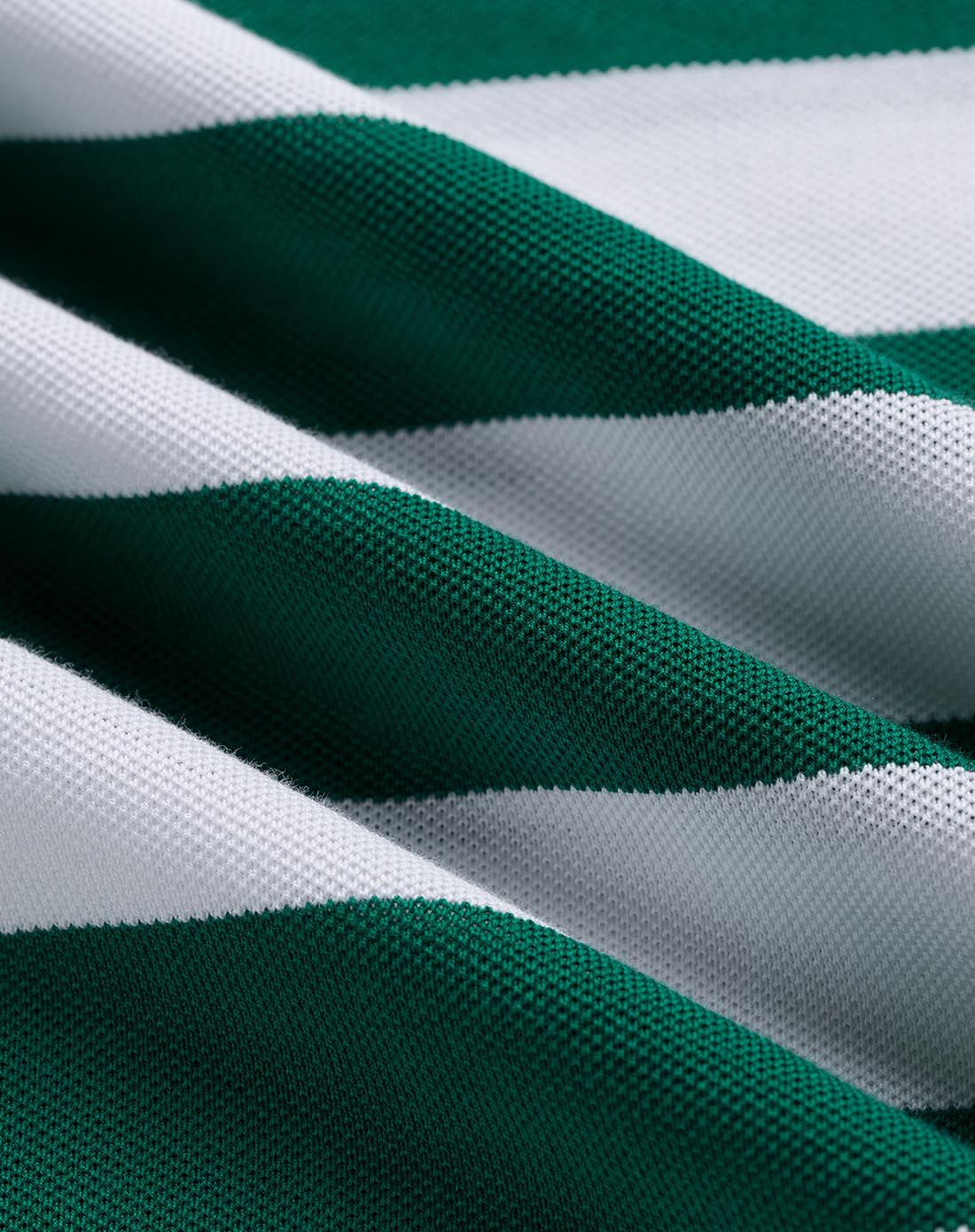 清新绿白条纹短袖polo衫