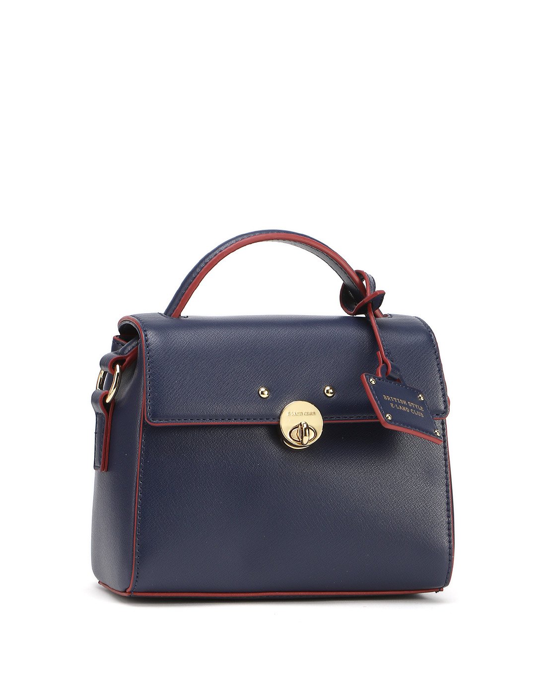 eland衣恋2018春季新品简约纯色女式单肩斜挎手提包浅灰色均码