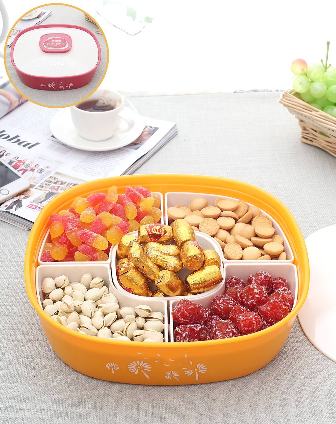 jm家居高品带内盖百变欢乐糖果盒(2色可选)